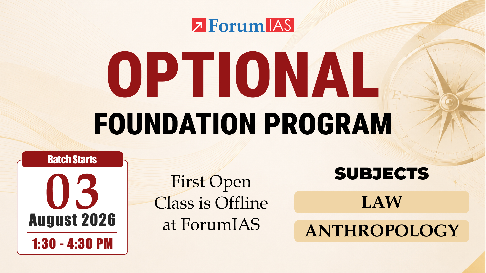 First Open Class for Optional Foundation Program 2027